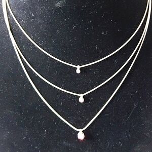 Icing three chain faceted aurora jewel necklace